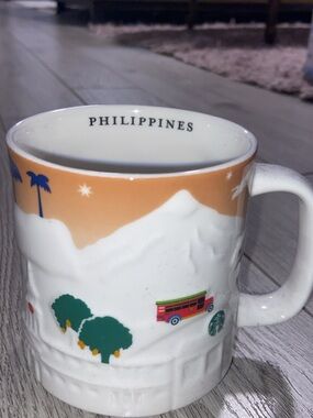 Starbucks Philippines White and Orange Scenic Mug